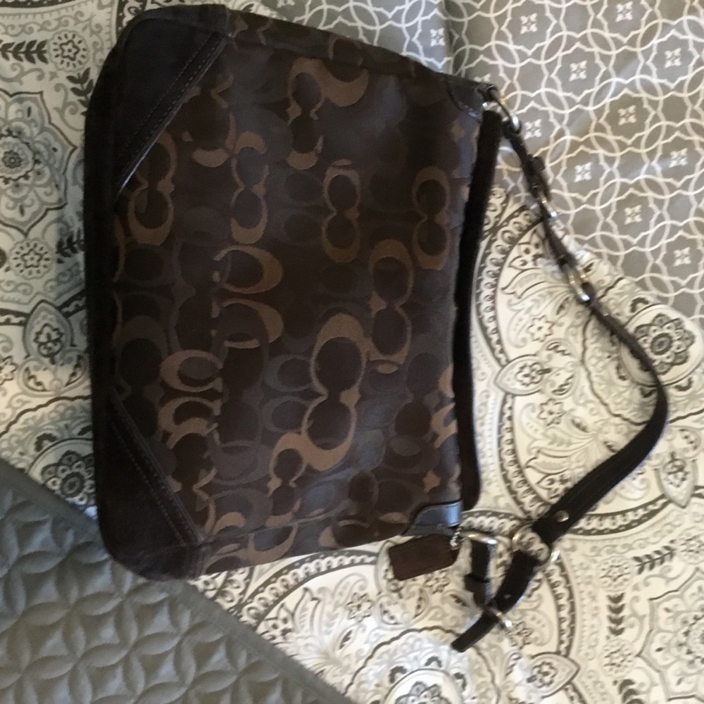 Coach brown Fabric and leather handbag